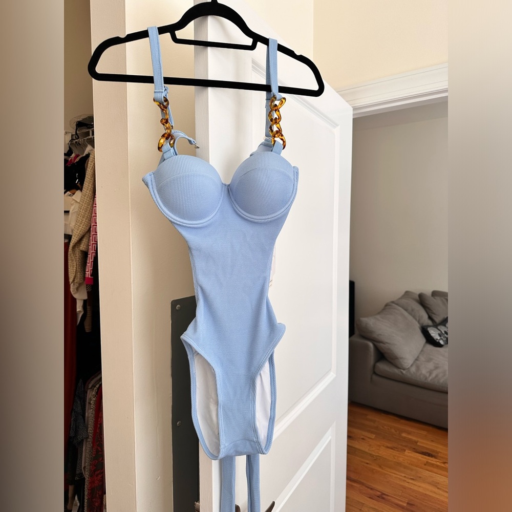 Beautiful new blue one piece bikini